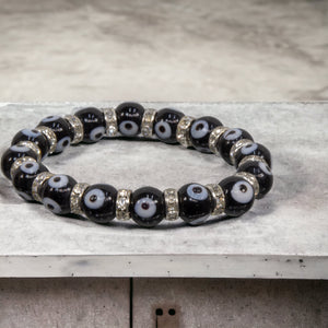 Black Evil Eye Bracelet 8mm