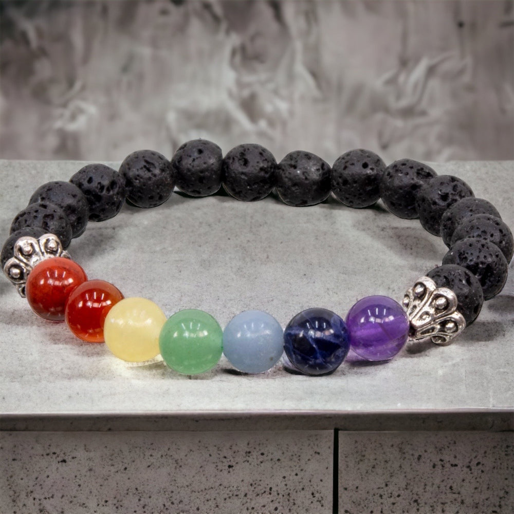 Chakra & Lava stone Bracelets 8mm